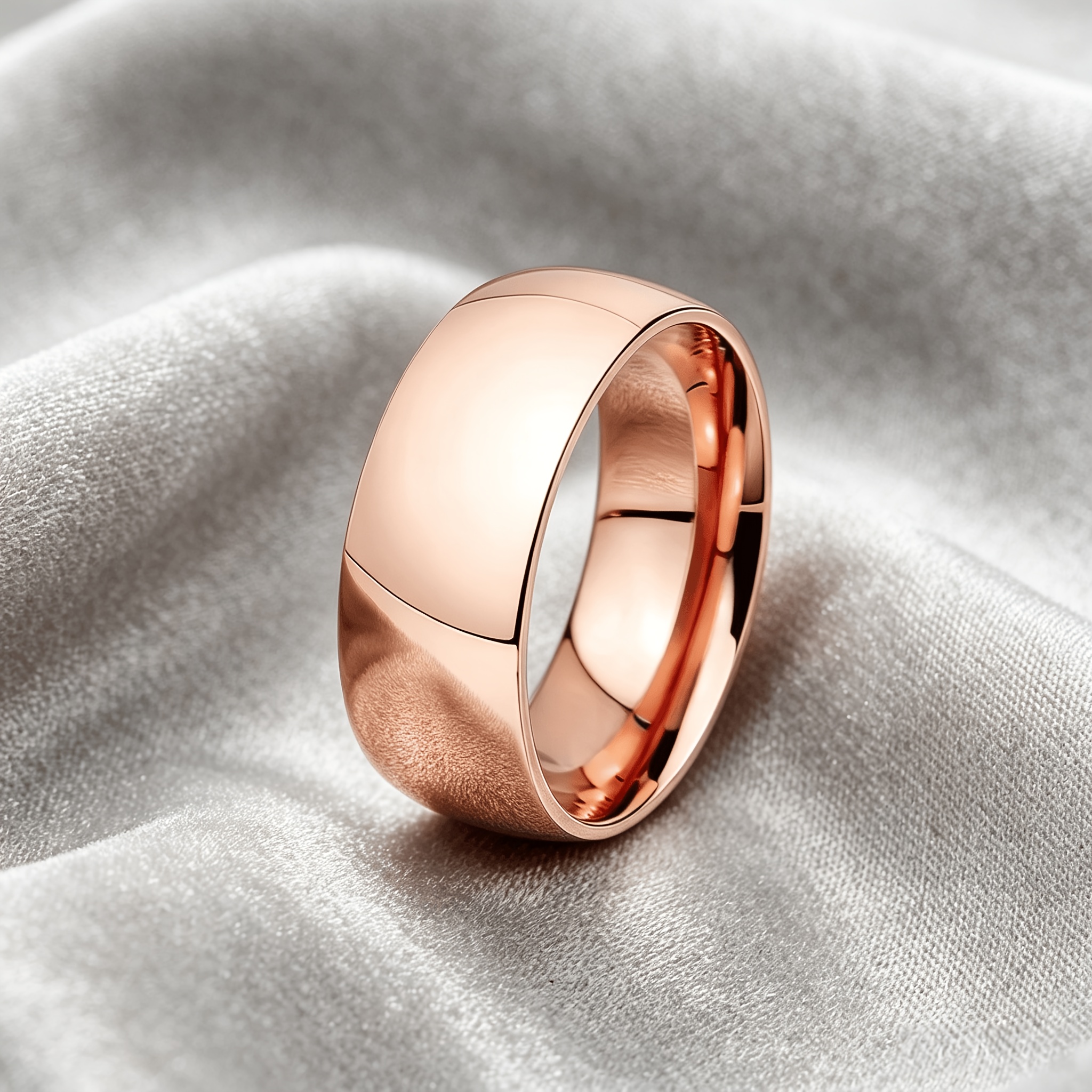 Minimalist Rose Golden Stainless Steel Ring, Elegant Gift
